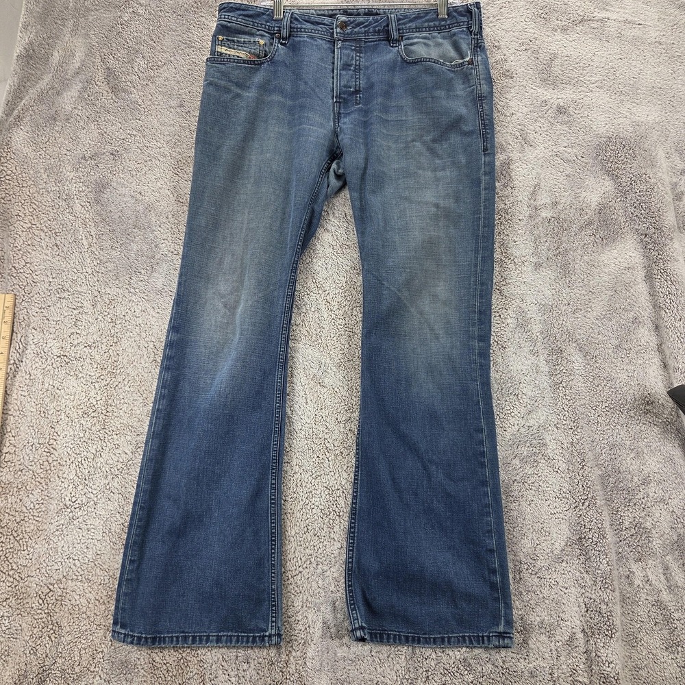 Diesel Jeans Mens 33x32 Blue Zathan Regular Bootcut Made Italy Button Fly 0R8XY